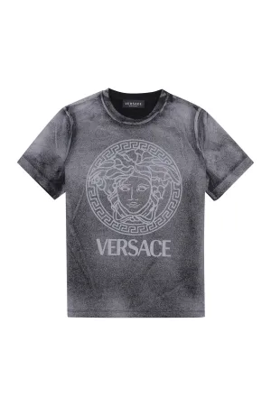 Versace Kids Crewneck Logo Print T-Shirt