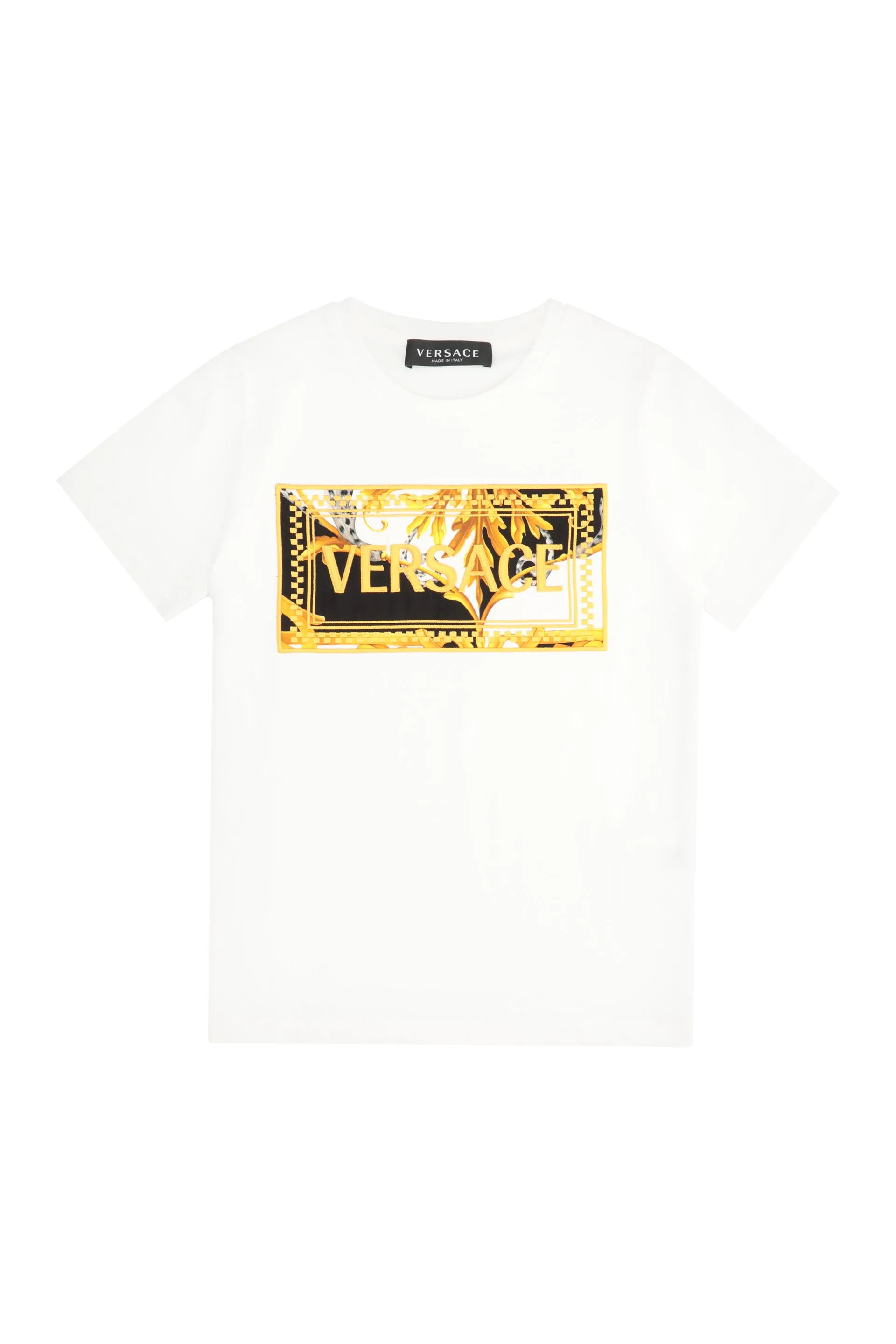 Versace Kids Logo Embroidered Crewneck T-Shirt