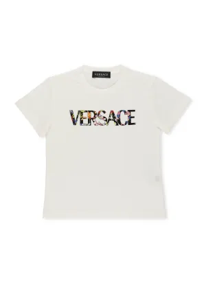 Versace Kids Logo Printed Crewneck T-Shirt