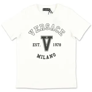 Versace Kids Logo Printed Crewneck T-Shirt