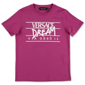 Versace Kids Logo Printed Crewneck T-Shirt