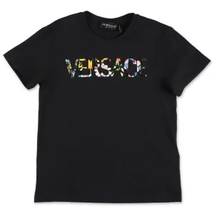 Versace Kids Logo Printed Crewneck T-Shirt