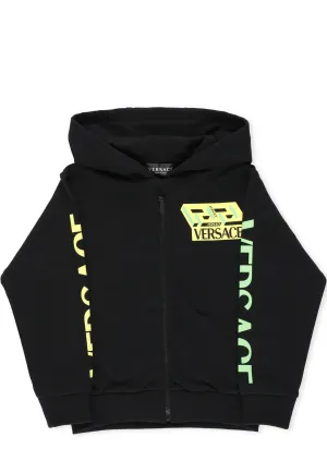 Versace Kids Logo Printed Hooded Jacket