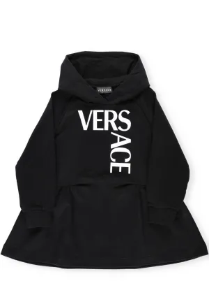 Versace Kids Logo Printed Hoodie Dress