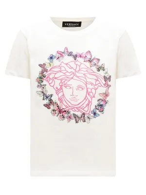 Versace Kids Medusa Butterfly Printed Crewneck T-Shirt