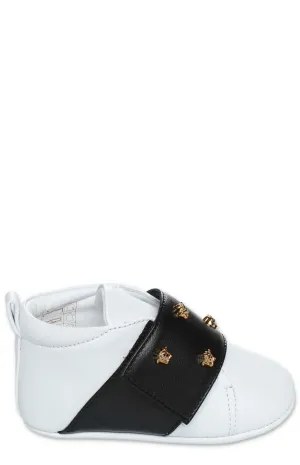 Versace Kids Medusa Embellished Crib Shoes