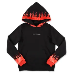 Vision Of Super Kids Flames Printed Hoodie