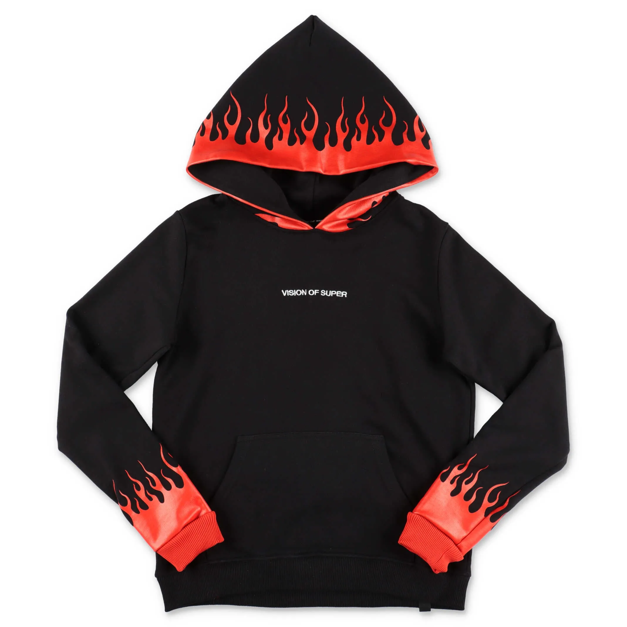 Vision Of Super Kids Flames Printed Hoodie